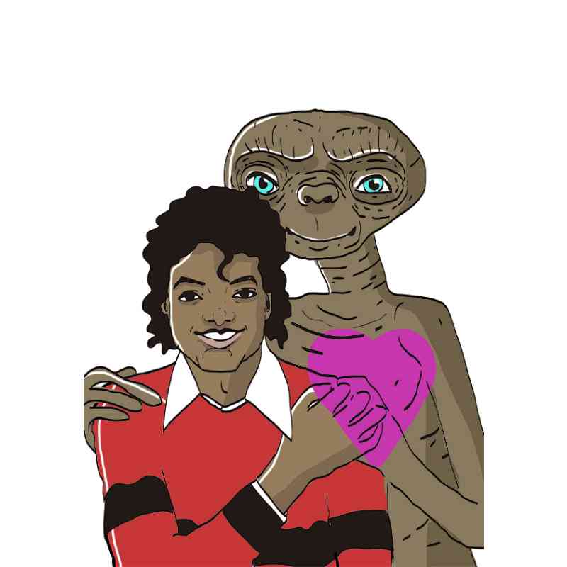 Print E.T. con Michael Jackson